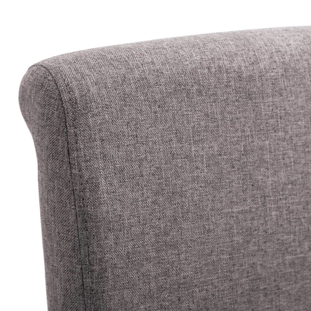 Dining Chair Set of 2 Taupe Fabric and wood Regular Ergonomic