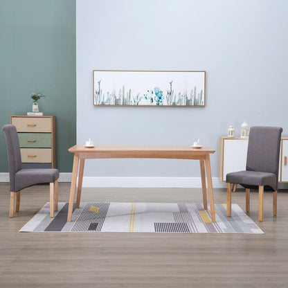 Dining Chair Set of 2 Taupe Fabric and wood Regular Ergonomic