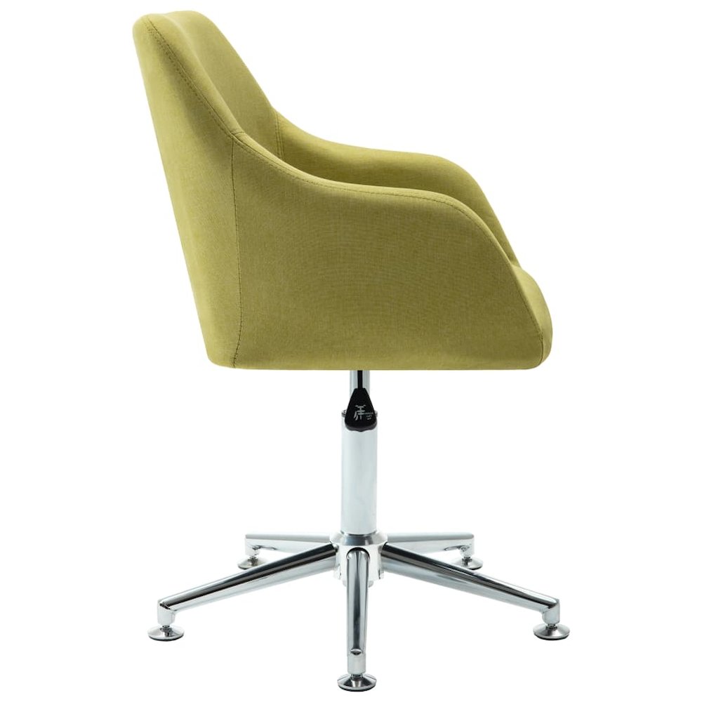 Dining Chair Set of 2 Green Fabric Medium Swivel Dining Chair