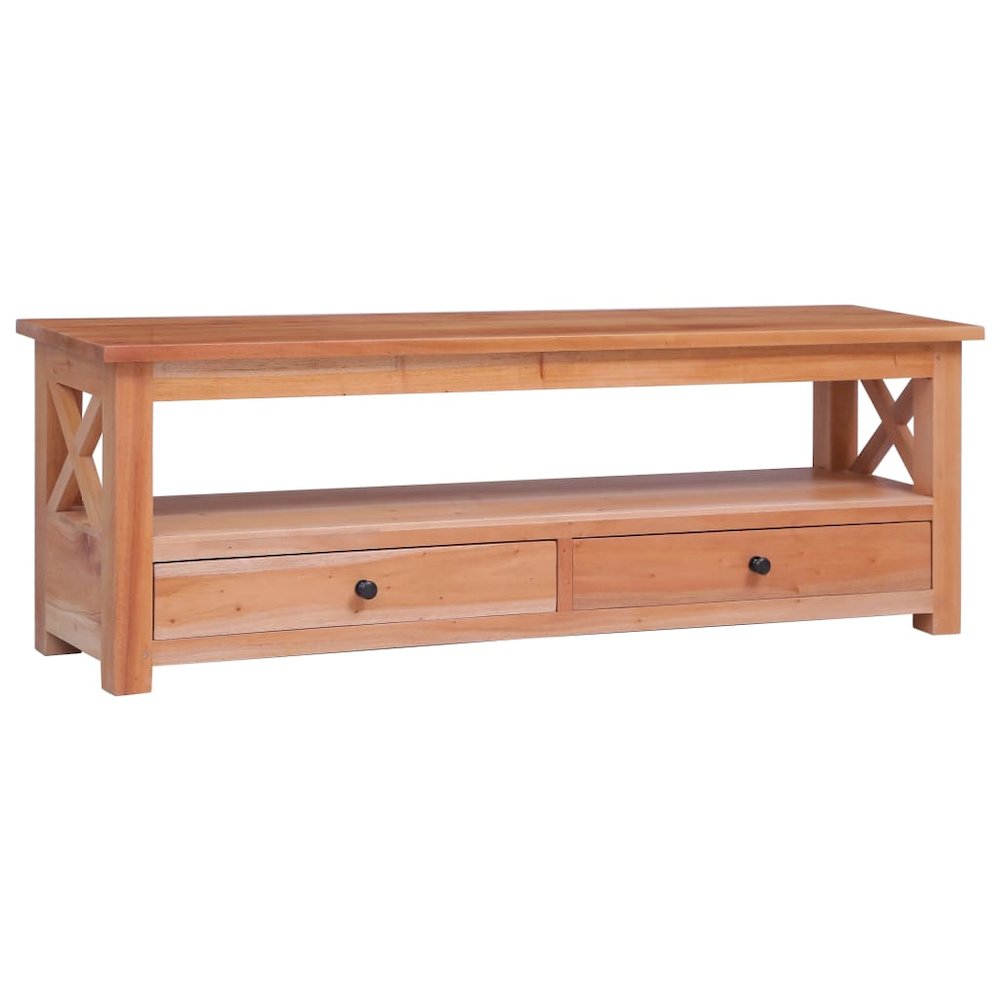 TV Cabinet Natural Solid mahogany wood 47.2 in Length TV Cabinet