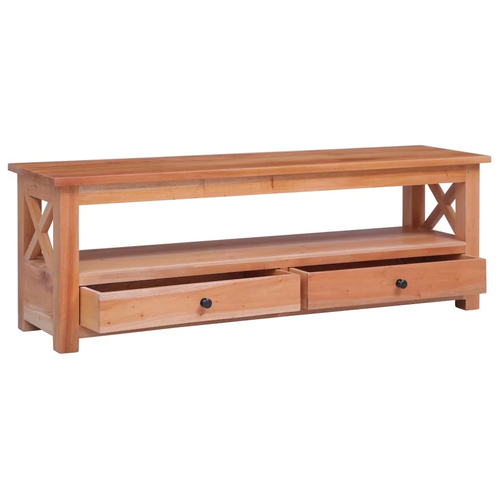 TV Cabinet Natural Solid mahogany wood 47.2 in Length TV Cabinet