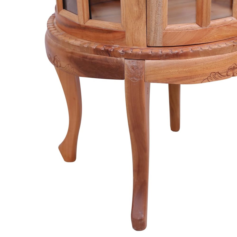 vidaXL Vitrine Cabinet Natural 19.7"x19.7"x29.9" Solid Mahogany Wood, 283844