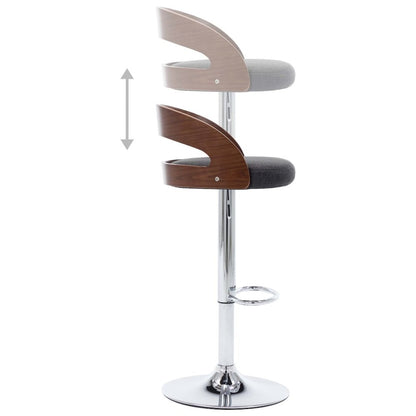 Bar Chair Set of 2 Dark grey and dark brown