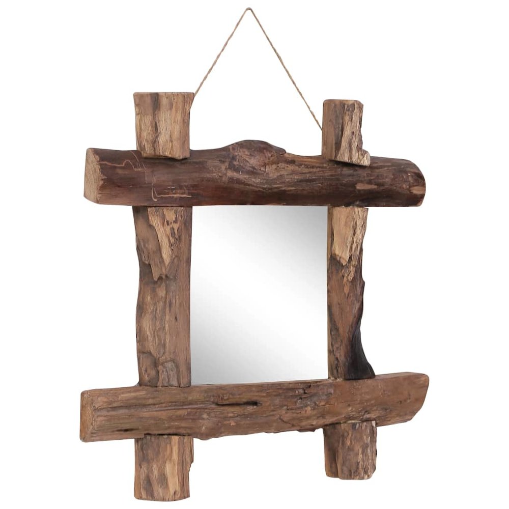 Mirror Natural Recycled Teak Wood 19.7 x 19.7 in