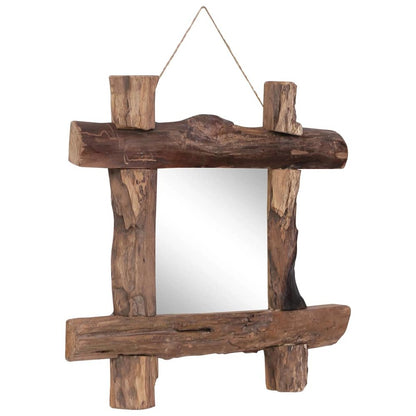 Mirror Natural Recycled Teak Wood 19.7 x 19.7 in