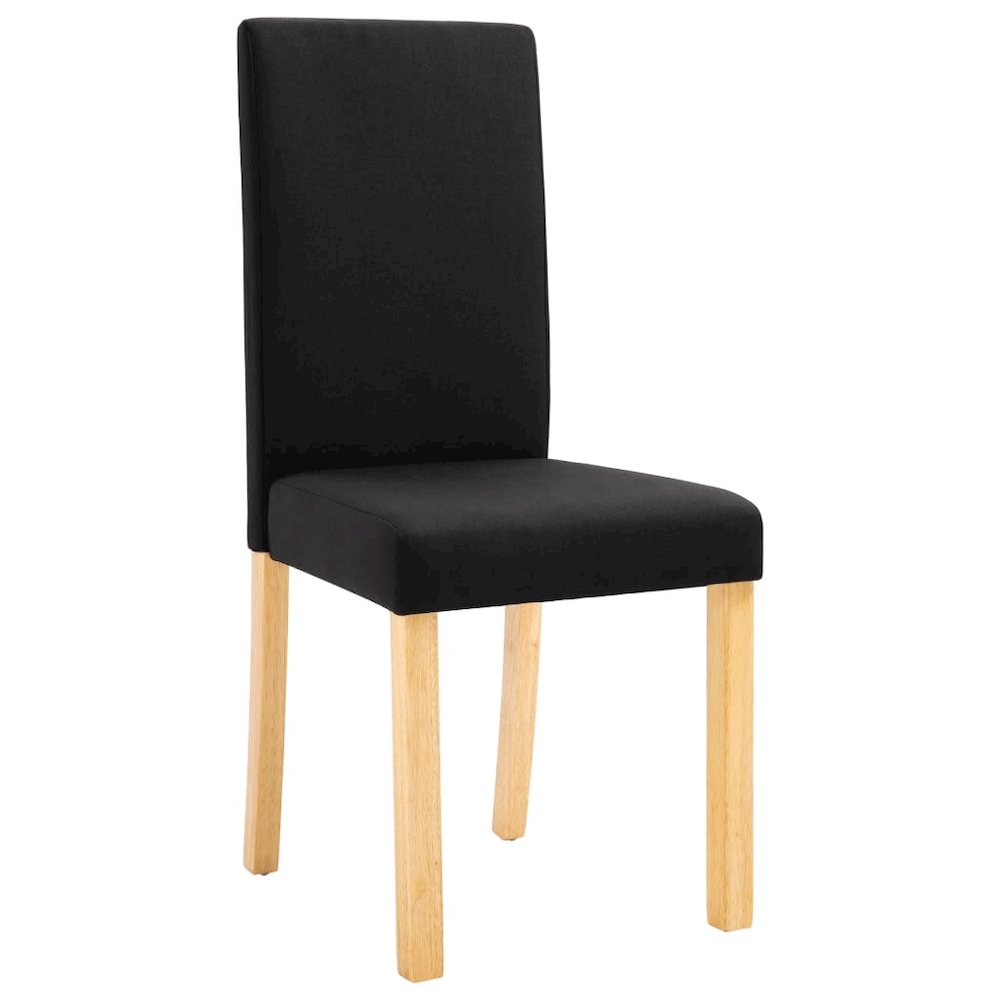 Dining Chair Set of 6 Black Fabric Standard Ergonomic