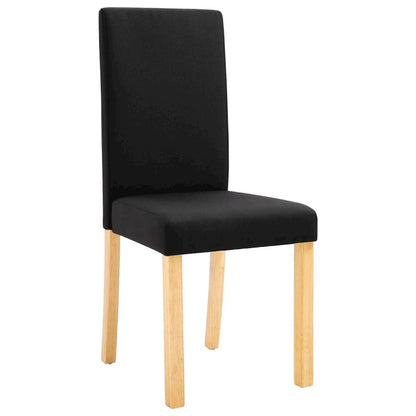 Dining Chair Set of 6 Black Fabric Standard Ergonomic
