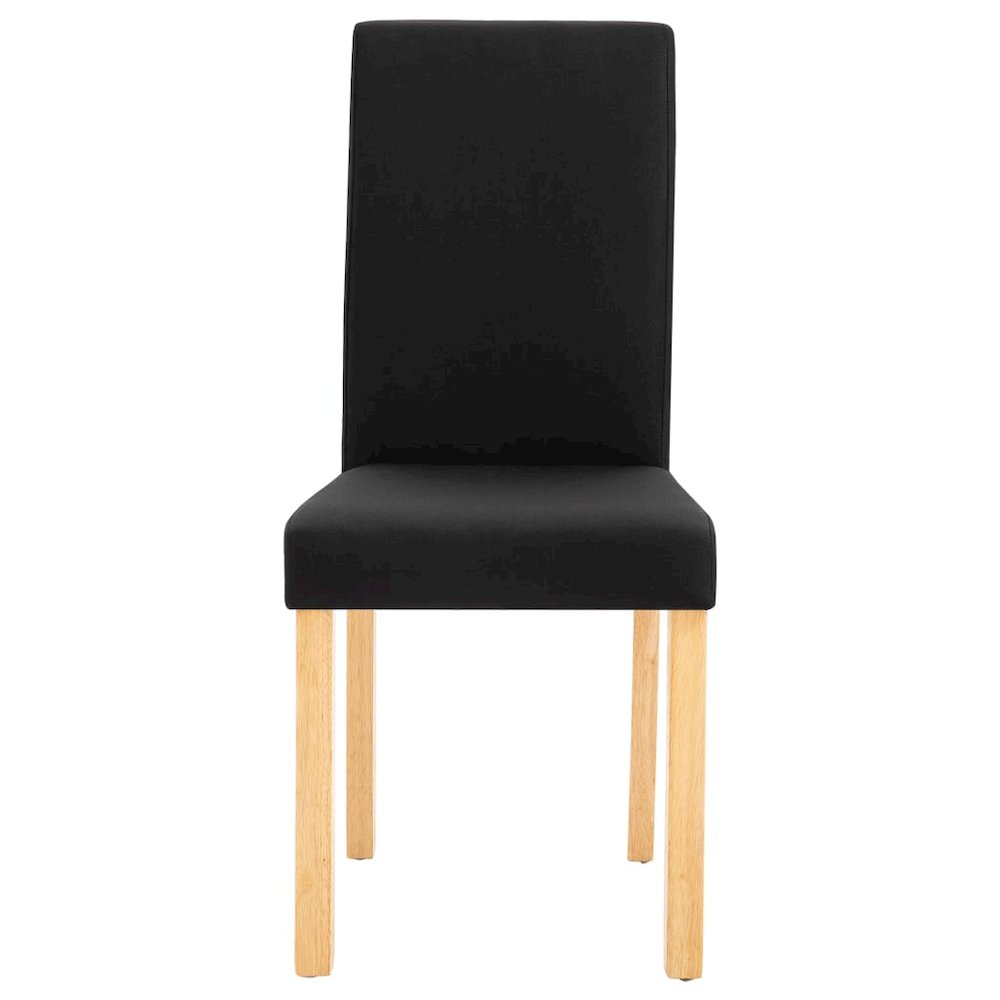 Dining Chair Set of 6 Black Fabric Standard Ergonomic