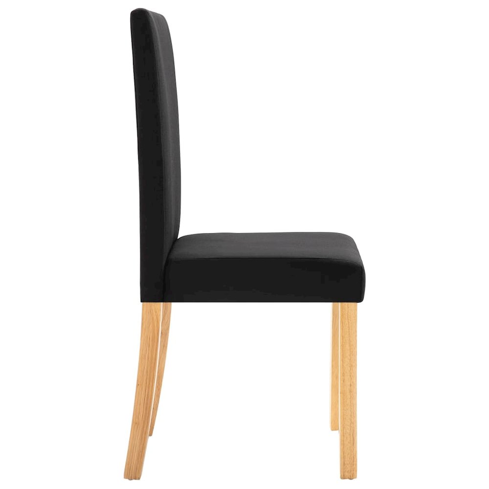 Dining Chair Set of 6 Black Fabric Standard Ergonomic