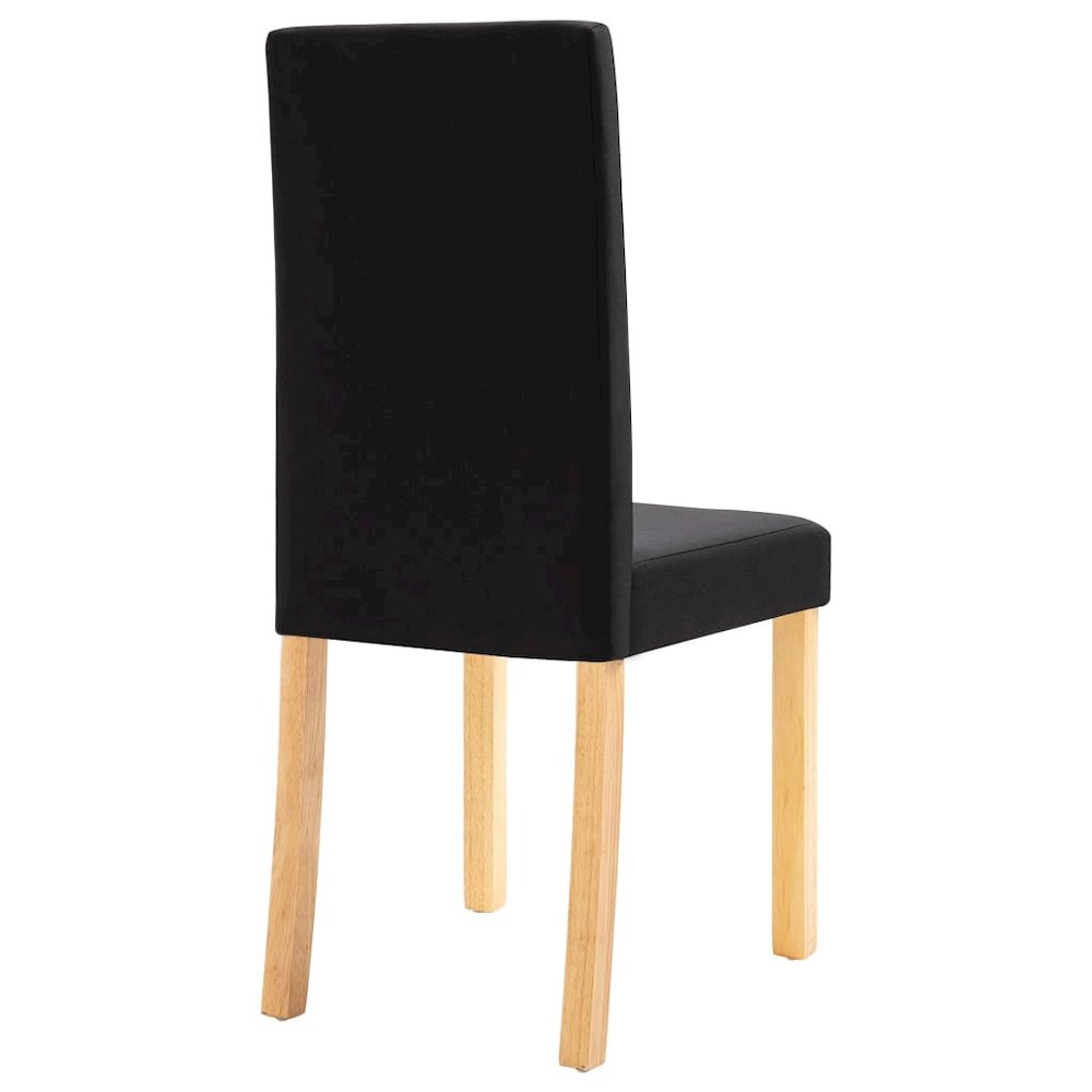 Dining Chair Set of 6 Black Fabric Standard Ergonomic
