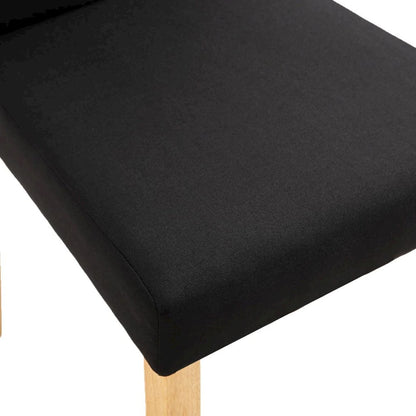 Dining Chair Set of 6 Black Fabric Standard Ergonomic