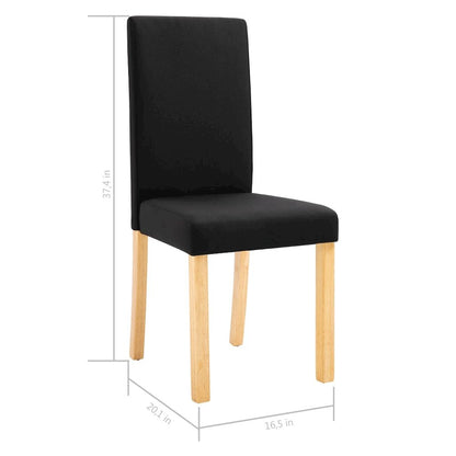 Dining Chair Set of 6 Black Fabric Standard Ergonomic