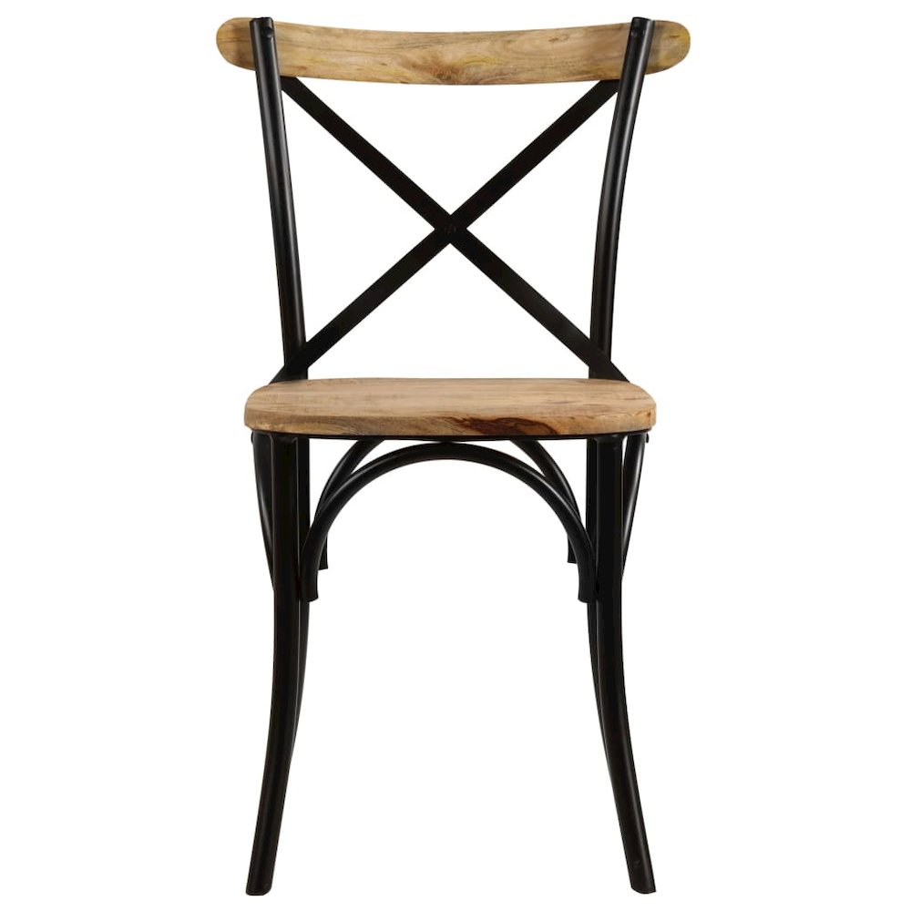 Cross Chair Set of 4 Multicolor Solid mango wood, Steel Standard