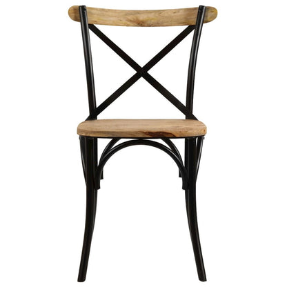 Cross Chair Set of 4 Multicolor Solid mango wood, Steel Standard