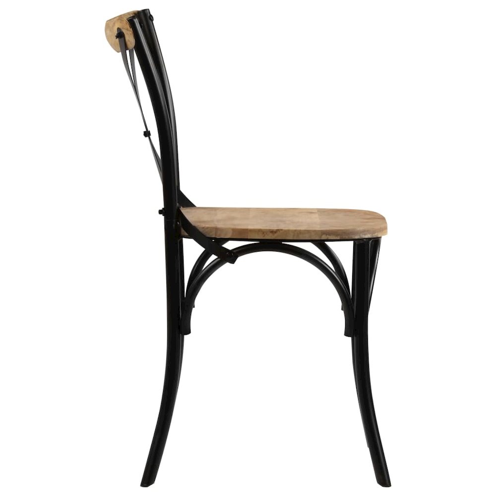 Cross Chair Set of 4 Multicolor Solid mango wood, Steel Standard