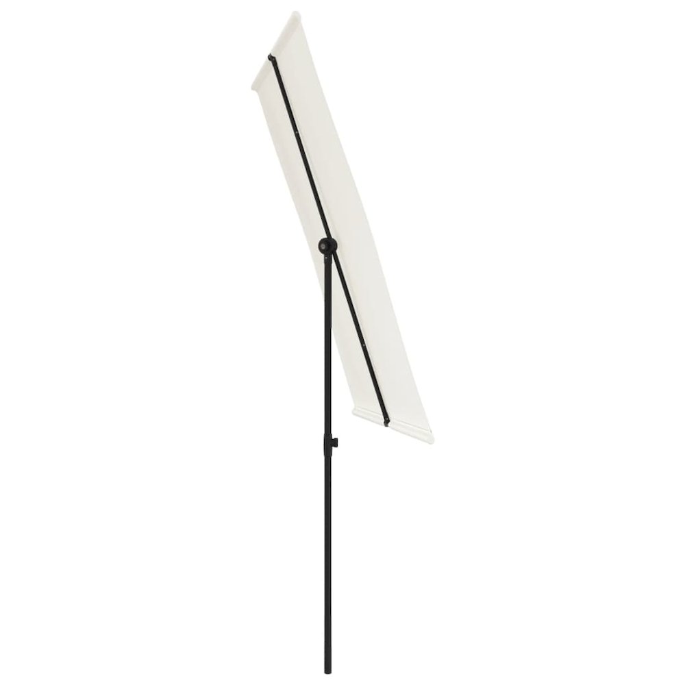 Garden Umbrella Sand White Polyester, Aluminum 6.6 x 4.9 ft