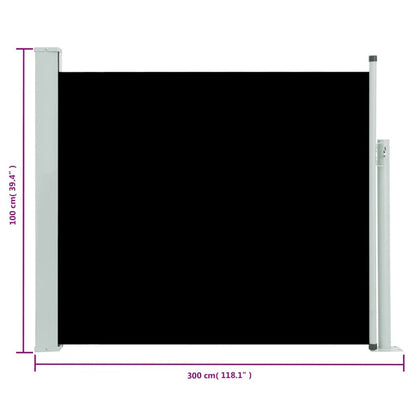 Side Awning Black screen, Grey stand