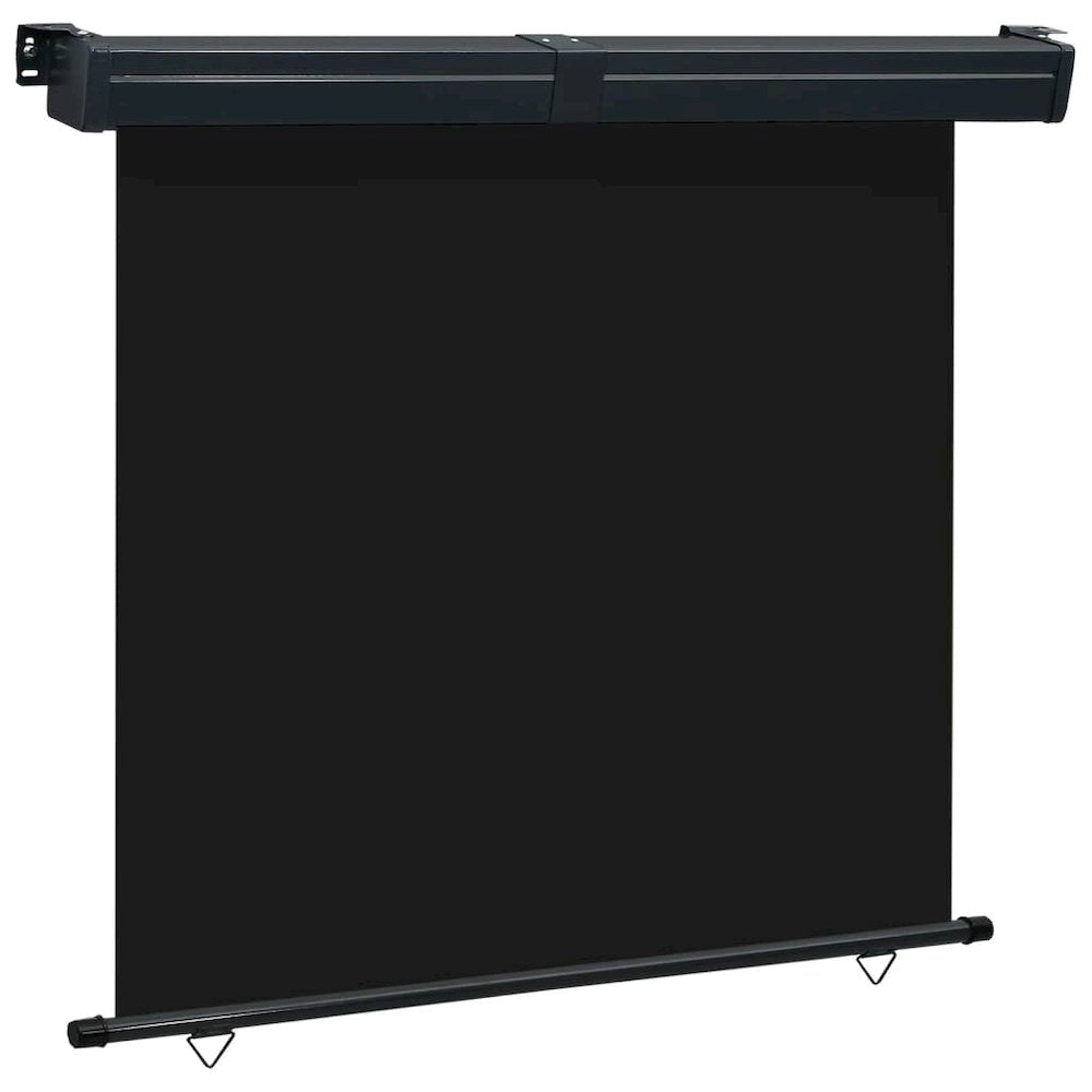 Balcony Side Awning Black Steel, aluminum, 100% polyester fabric