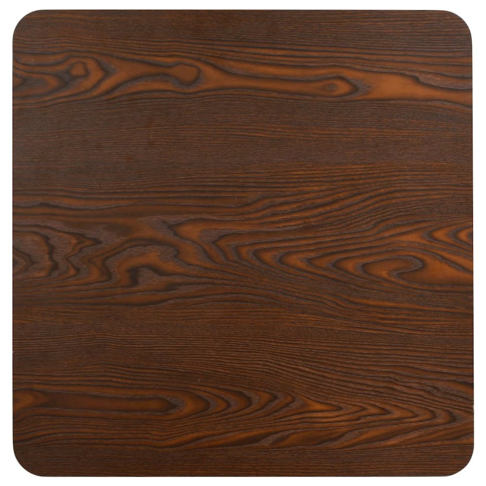 Bistro Table Dark brown, black MDF, steel 19.7 x 19.7 x 29.5 in