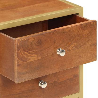 Bedside Cabinet Brown Solid Mango Wood Medium Storage