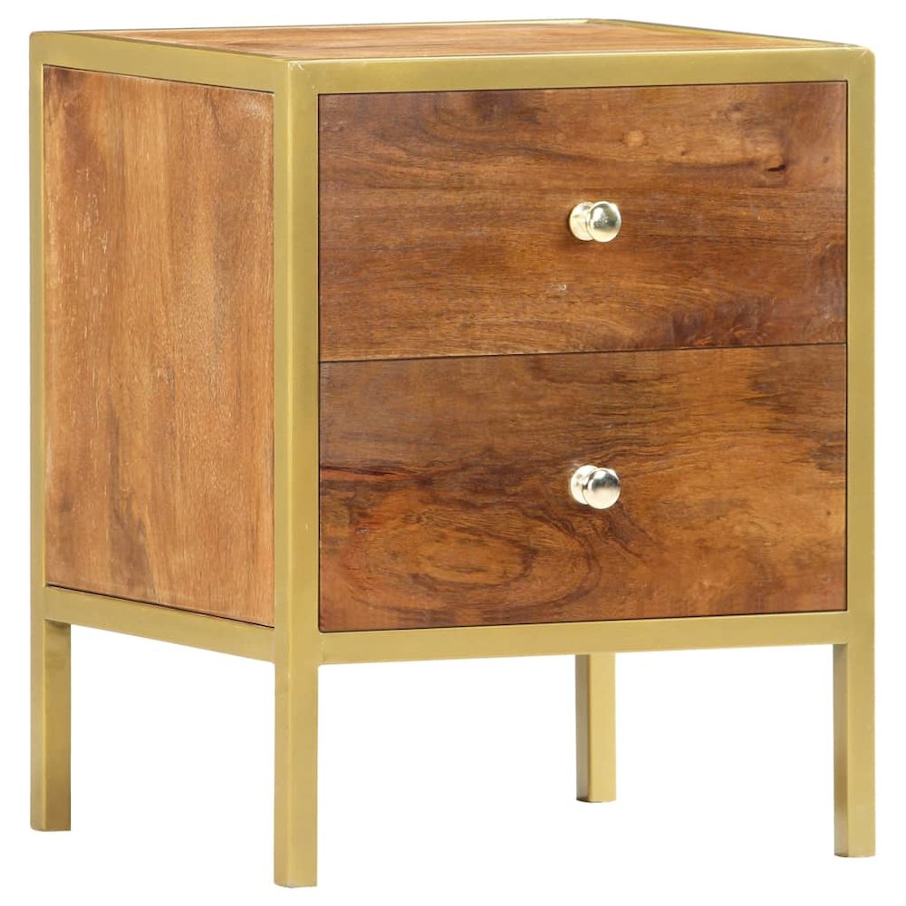 Bedside Cabinet Brown Solid Mango Wood Medium Storage