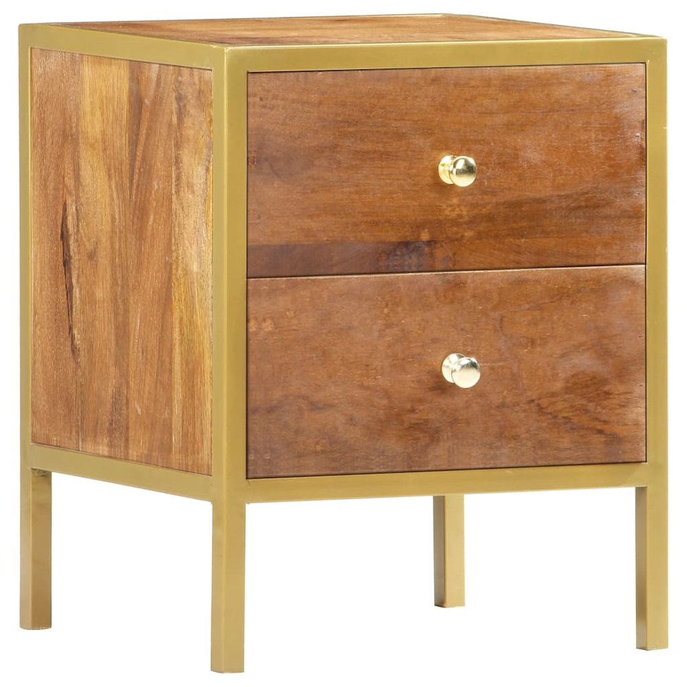 Bedside Cabinet Brown Solid Mango Wood Medium Storage