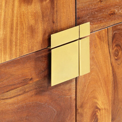 Highboard Brown and Golden Solid Acacia Wood 31.5 x 11.8 x 39.4 in