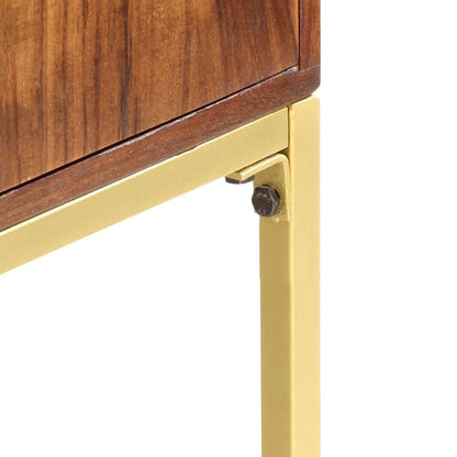 Highboard Brown and Golden Solid Acacia Wood 31.5 x 11.8 x 39.4 in