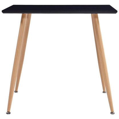 Dining Table Black and Oak MDF 31.7 in x 31.7 in x 28.7 in
