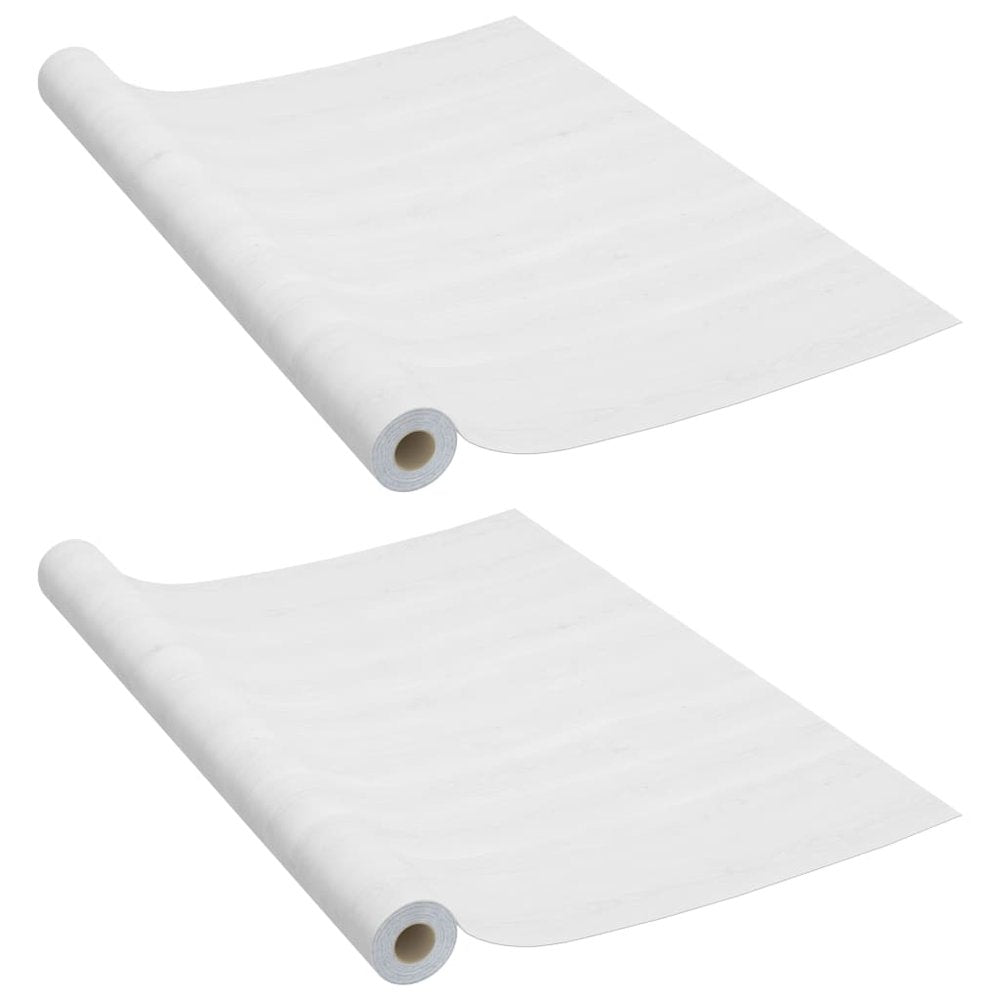 Adhesive Door Film Set of 2 White wood PVC 82.7 x 35.4 in