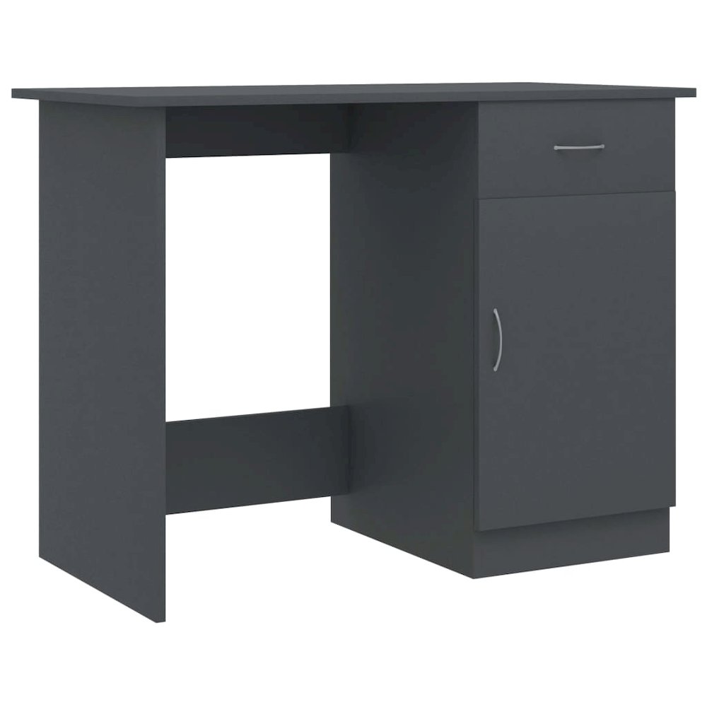 vidaXL Desk Gray 39.4"x19.7"x29.9" Chipboard, 801082