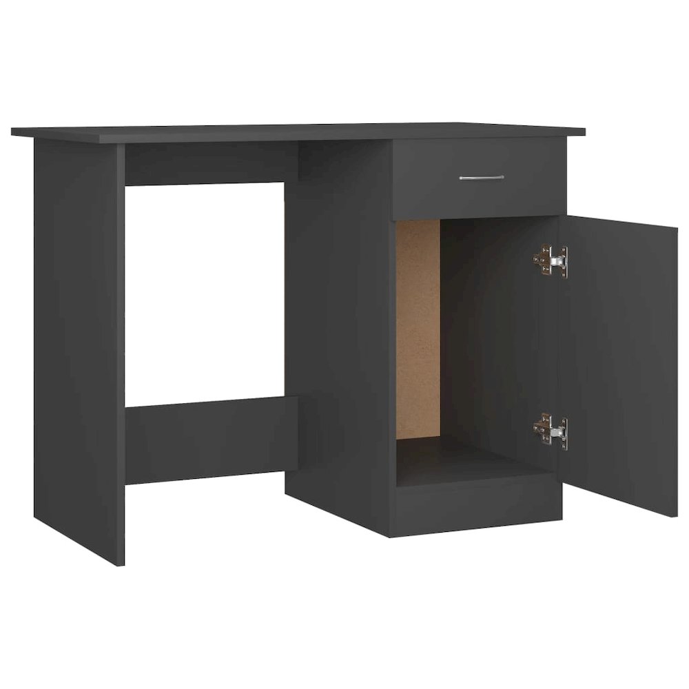 vidaXL Desk Gray 39.4"x19.7"x29.9" Chipboard, 801082