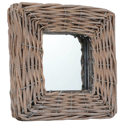 Mirror Natural rattan color Rattan and Glass 5.9 x 5.9 in
