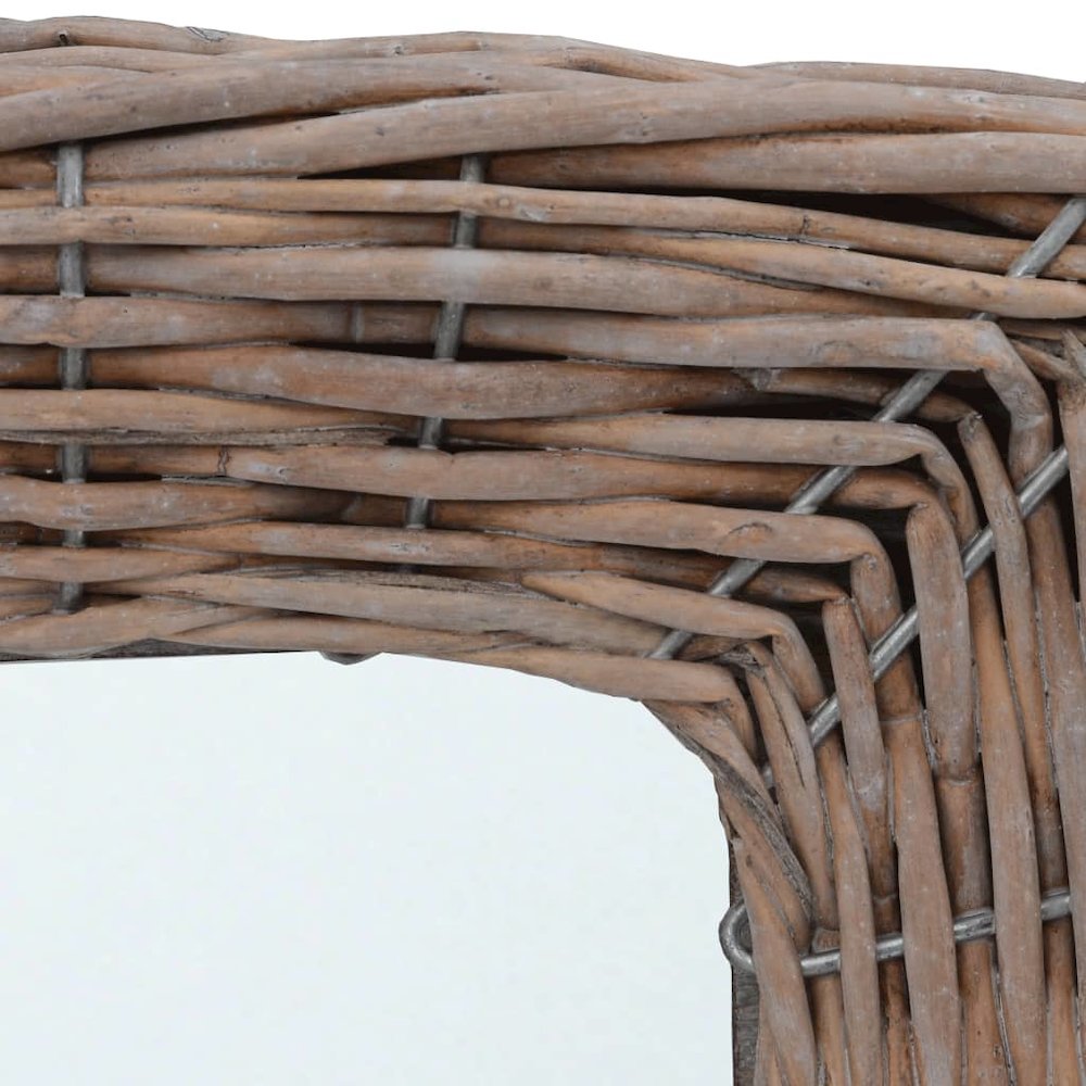 Mirror Natural rattan color Rattan and Glass 5.9 x 5.9 in