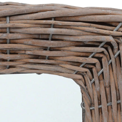 Mirror Natural rattan color Rattan and Glass 5.9 x 5.9 in