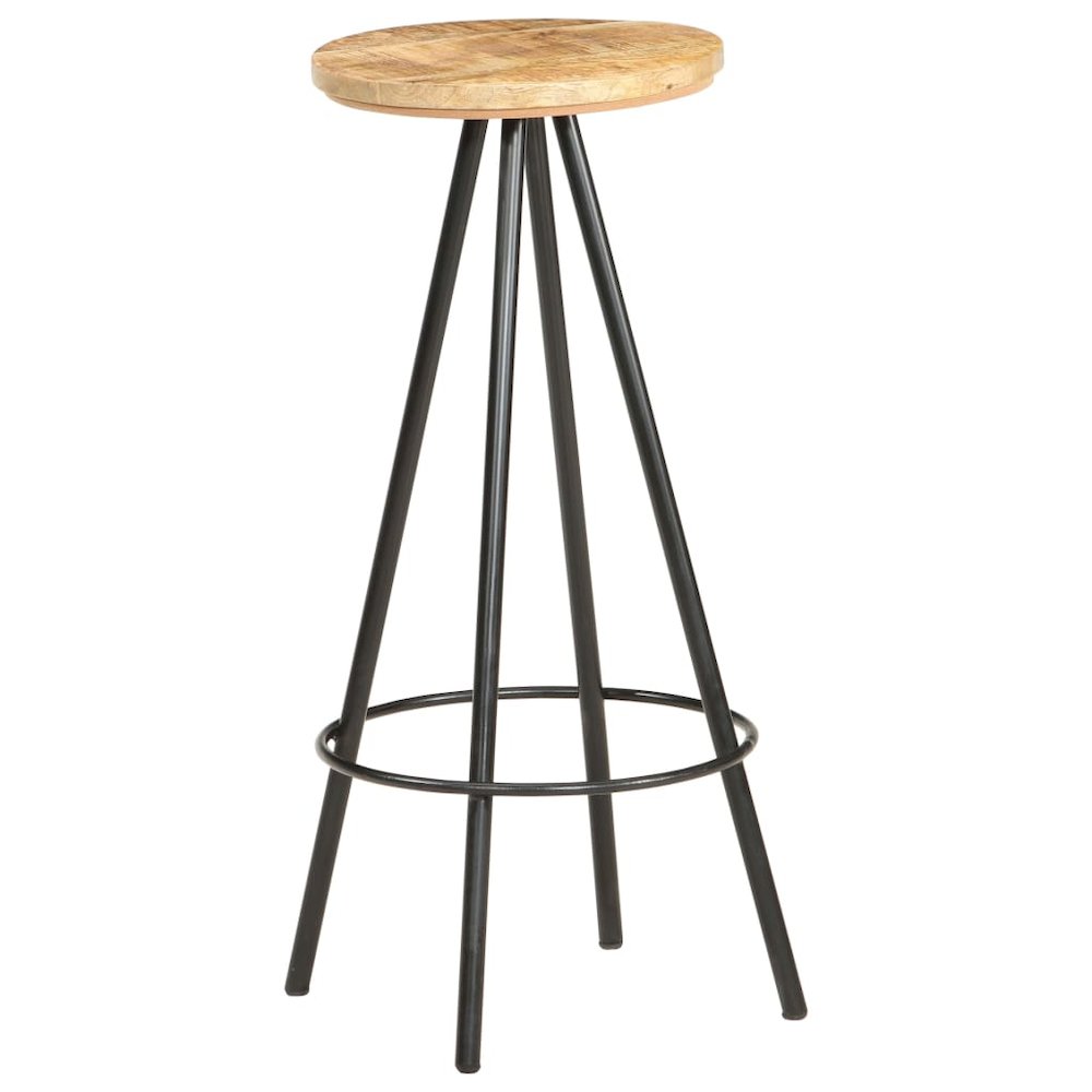 Bar Stool Set of 4 Brown and Black