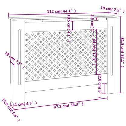 vidaXL Radiator Cover Anthracite 44.1"x17.5"x31.9" MDF, 288191