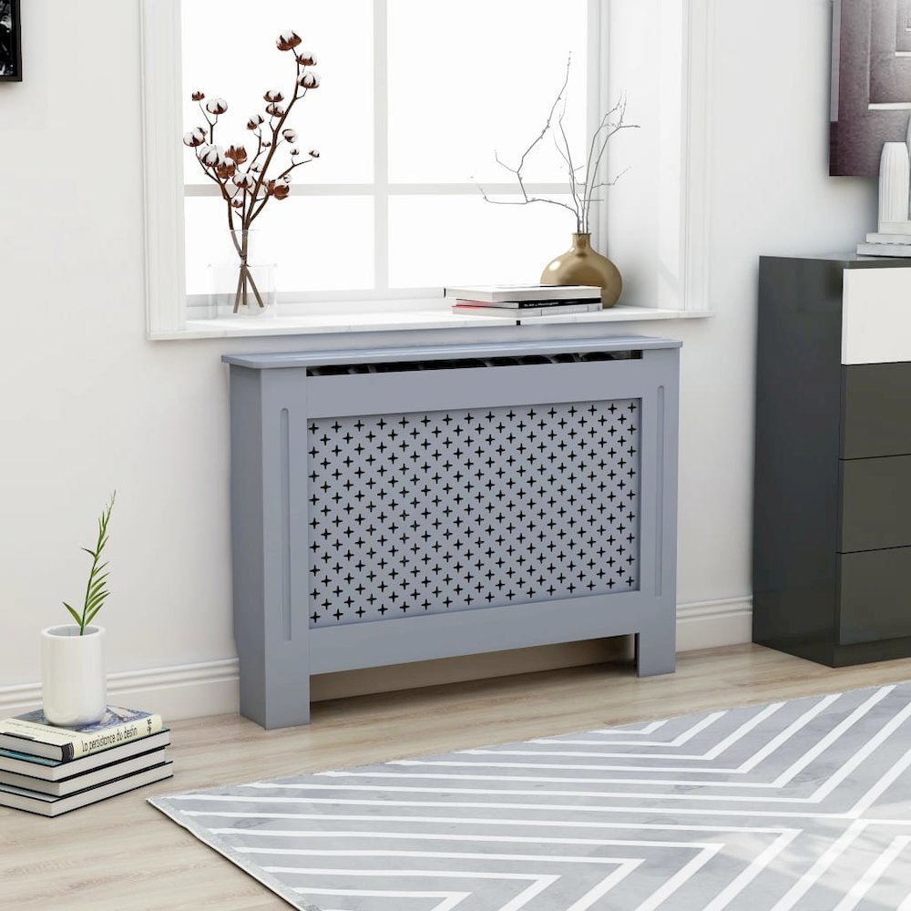 vidaXL Radiator Cover Anthracite 44.1"x17.5"x31.9" MDF, 288191