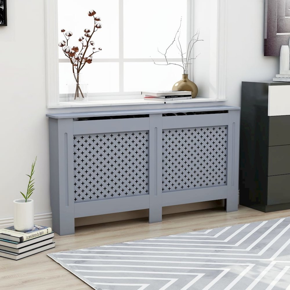 vidaXL Radiator Cover Anthracite 59.8"x17.5"x31.9" MDF, 288194