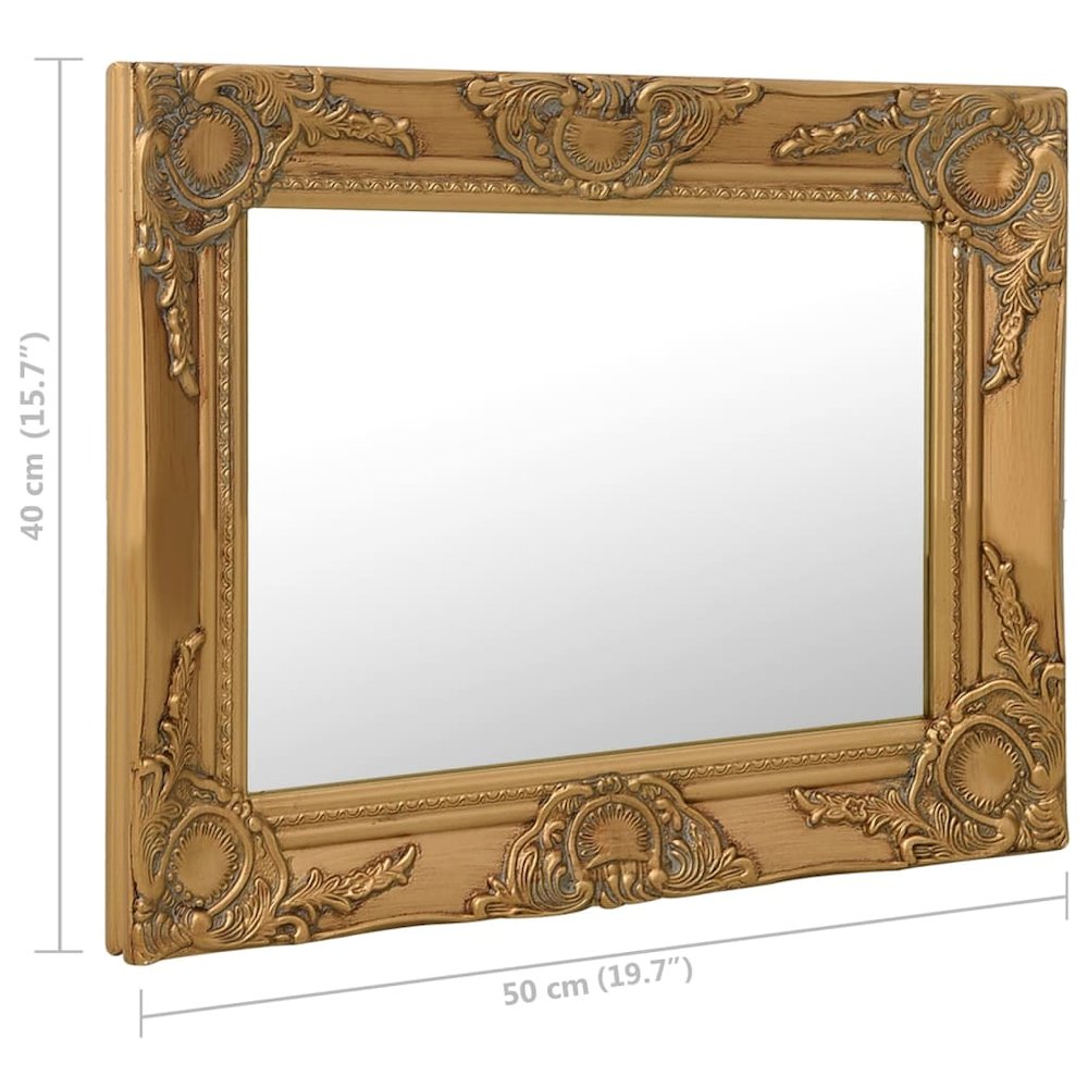 Wall Mirror Gold Wood, glass, engineered wood 19.7 x 15.7 in