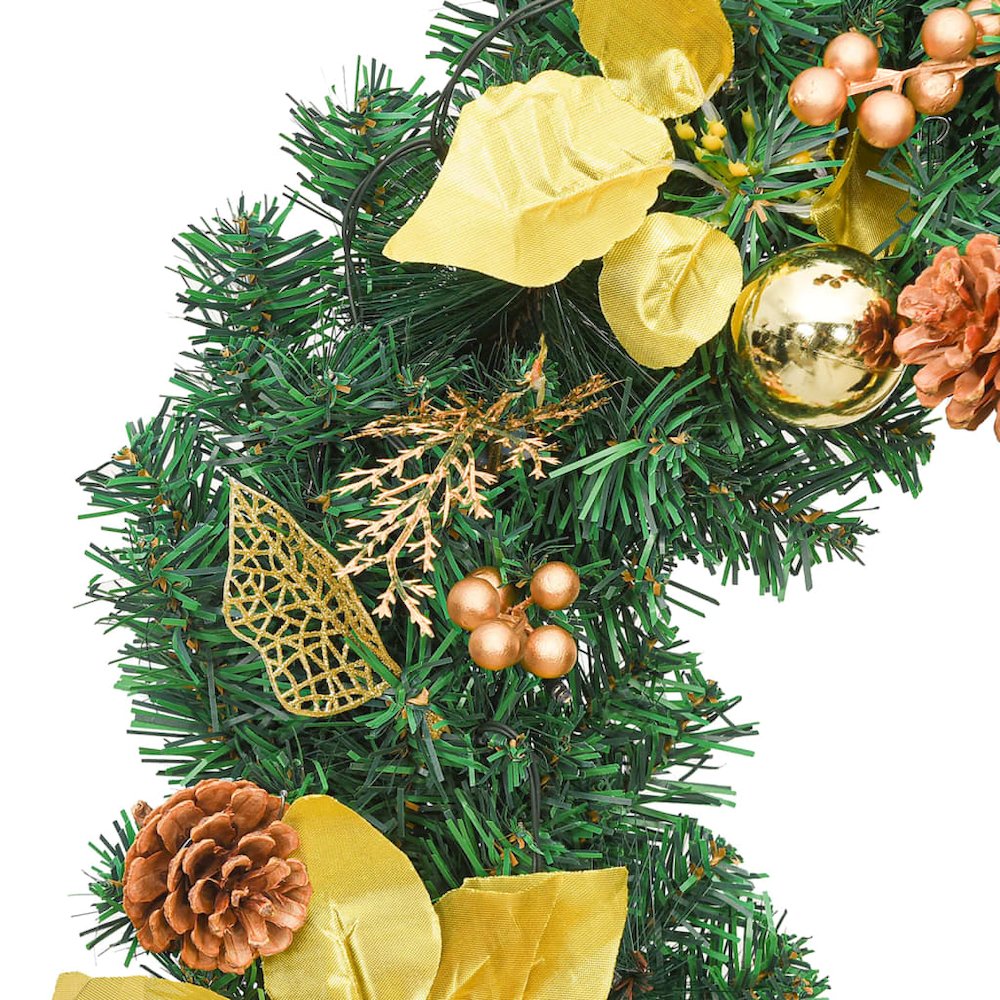 Christmas Garland Green and Gold PVC 8.9 feet Christmas Garland