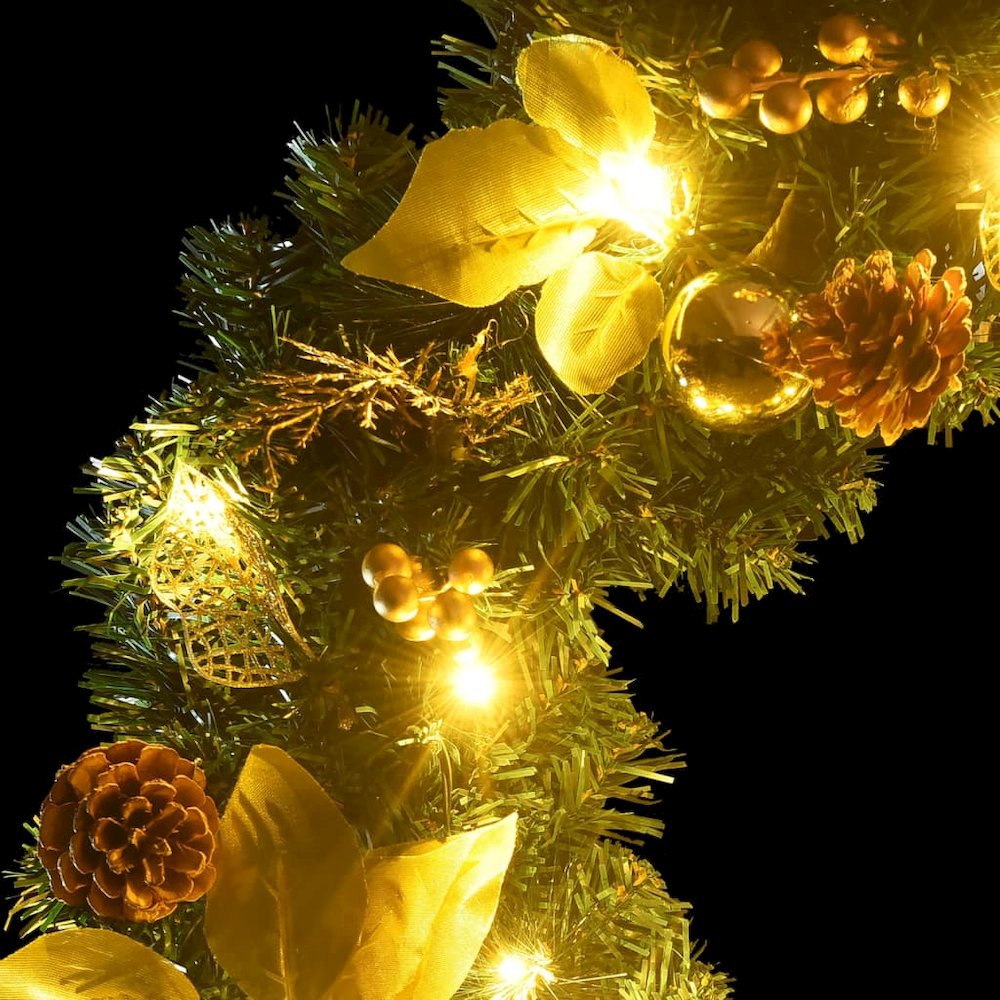 Christmas Garland Green and Gold PVC 8.9 feet Christmas Garland
