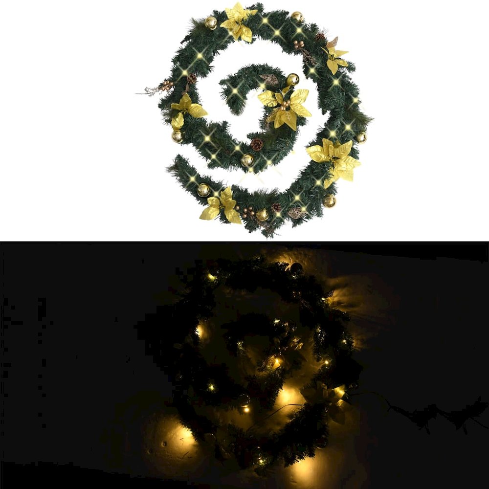 Christmas Garland Green and gold PVC 8.9 feet Christmas Garland