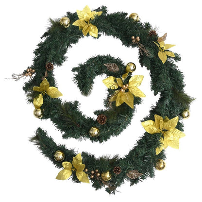 Christmas Garland Green and gold PVC 8.9 feet Christmas Garland