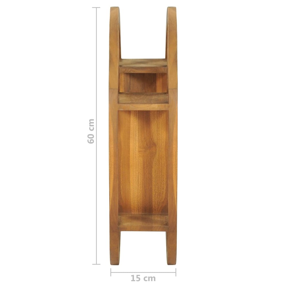 Wall Shelf Natural Teak Solid Teak Wood Medium Decorative Inlays