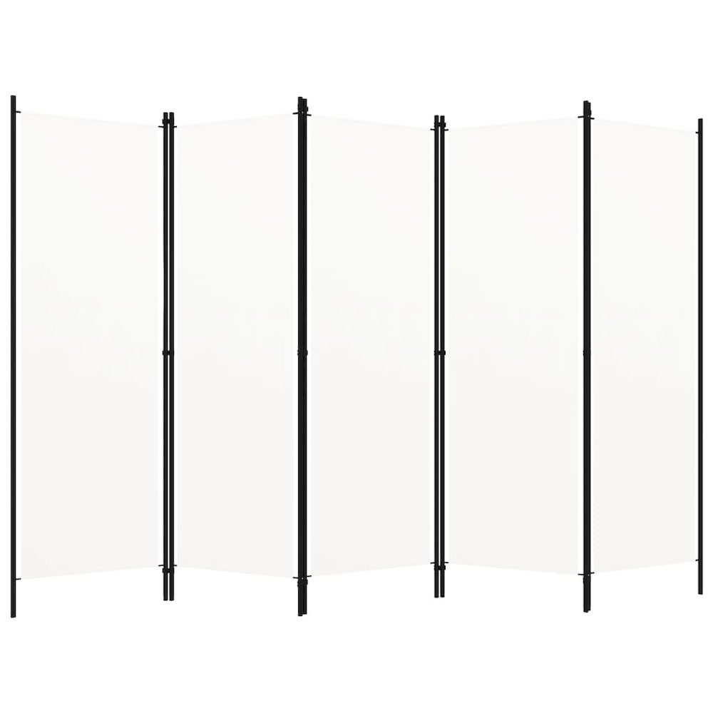 vidaXL 5-Panel Room Divider Cream White 98.4"x70.9"