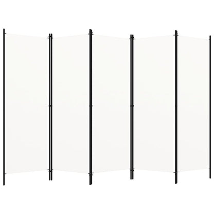 vidaXL 5-Panel Room Divider Cream White 98.4"x70.9"