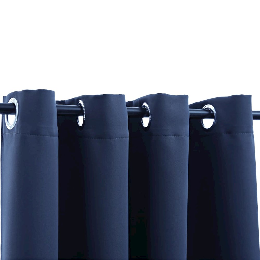 vidaXL Blackout Curtains with Rings 2 pcs Navy Blue 54"x95" Fabric, 134863