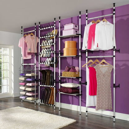 Telescopic Wardrobe System Silver and black Aluminum, plastic
