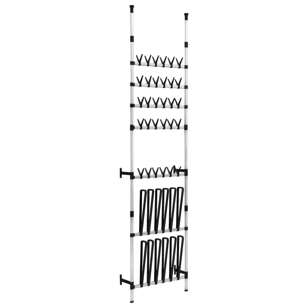 Shoe Rack Silver and black Aluminum, plastic